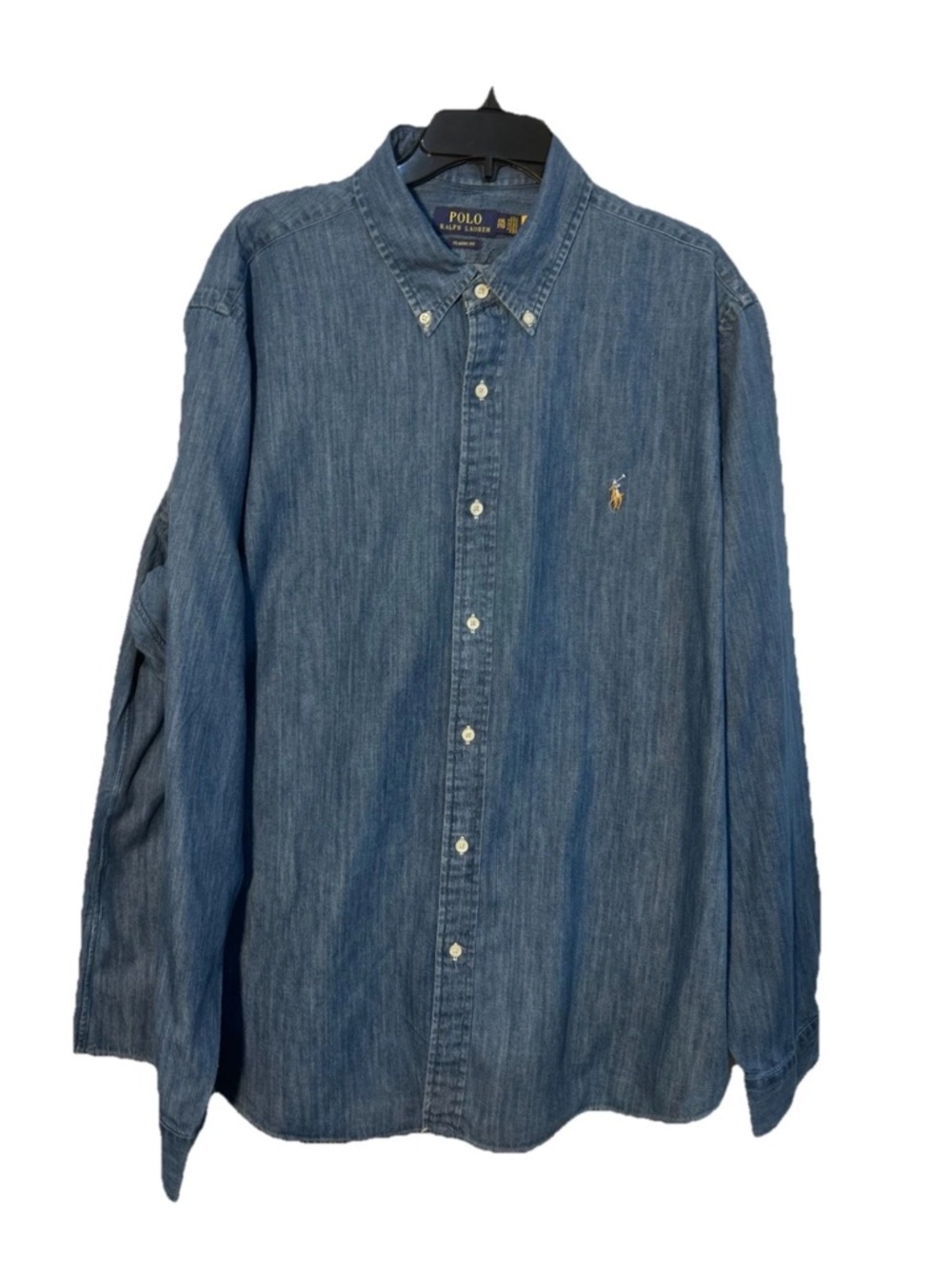 Ralph Lauren Men's Denim Button-Down Shirt XXL - 2XL Embroidered Pony
